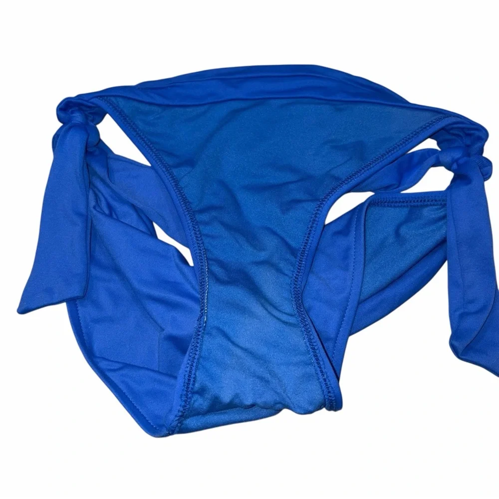 Seafolly Royal Blue Flower Festival Bandeau Halter Bikini size 14